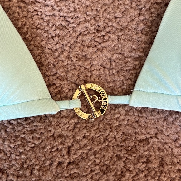 Victoria's Secret Blue Triangle Push-Up Halter Neck Bikini Swimsuit Top Size S - Picture 2 of 4